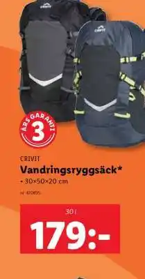 Lidl CRIVIT Vandringsryggsäck erbjuda
