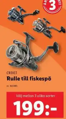 Lidl CRIVIT Rulle till fiskespö erbjuda