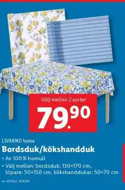 Lidl LIVARNO home Bordsduk/kökshandduk erbjuda