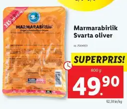 Lidl Marmarabirlik Svarta oliver erbjuda