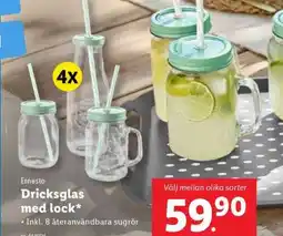 Lidl Ernesto Dricksglas med lock erbjuda