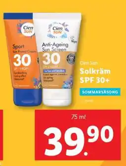 Lidl Cien Sun Solkräm SPF 30+ erbjuda