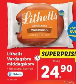 Lidl Lithells vardagsbra middagskorv erbjuda