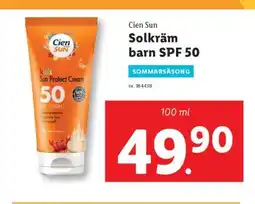 Lidl Cien Sun Solkräm barn SPF 50 erbjuda