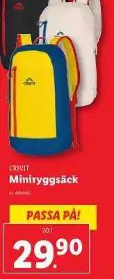 Lidl CRIVIT Miniryggsäck erbjuda