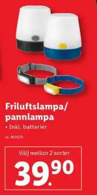 Lidl Friluftslampa/pannlampa erbjuda