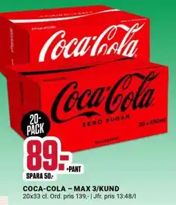 ÖoB COCA-COLA – MAX 3/KUND erbjuda