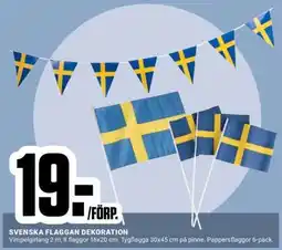 ÖoB SVENSKA FLAGGAN DEKORATION erbjuda