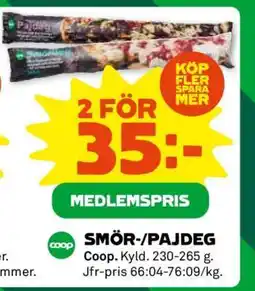 Coop SMÖR-/PAJDEG erbjuda