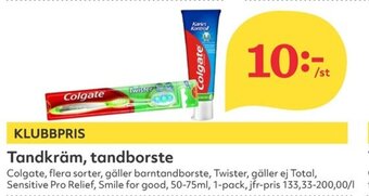 Hemköp Tandkräm, tandborste erbjuda