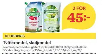 Hemköp Tvättmedel, sköljmedel 2st erbjuda
