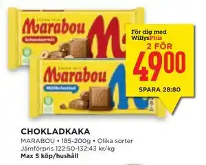 Willys Hemma CHOKLADKAKA erbjuda