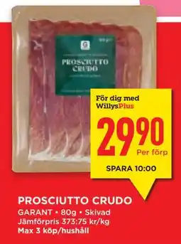 Willys Hemma PROSCIUTTO CRUDO erbjuda