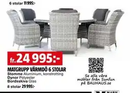 Bauhaus MATGRUPP VÄRMDÖ 6 STOLAR erbjuda