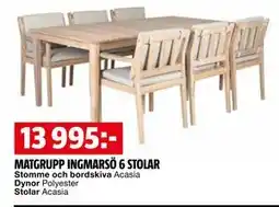 Bauhaus MATGRUPP INGMARSÖ 6 STOLAR erbjuda