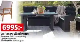 Bauhaus SOFFGRUPP VÄDDÖ SVART erbjuda