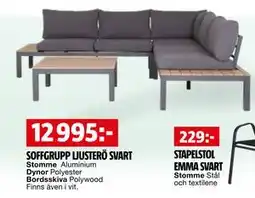 Bauhaus SOFFGRUPP LJUSTERÖ SVART erbjuda