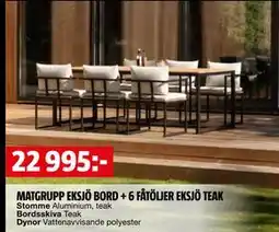Bauhaus MATGRUPP EKSJÖ BORD + 6 FÅTÖLJER EKSJÖ TEAK erbjuda
