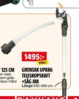 Bauhaus GRENSAX UPX86 TELESKOPSKAFT +SÅG 4M erbjuda