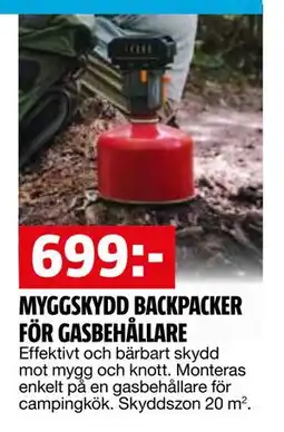 Bauhaus MYGGSKYDD BACKPACKER FÖR GASBEHÅLLARE erbjuda