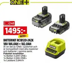 Bauhaus BATTERIKIT RC18120-242X 18V 1X4.0AH + 1X2.0AH erbjuda