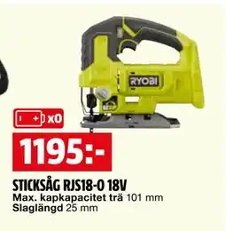 Bauhaus STICKSÅG RJS18-0 18V erbjuda
