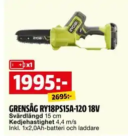 Bauhaus GRENSÅG RY18PS15A-120 18V erbjuda