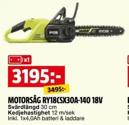 Bauhaus MOTORSÅG RY18CSX30A-140 18V erbjuda