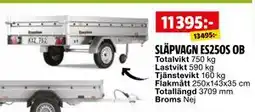 Bauhaus SLÄPVAGN ES250S OB erbjuda