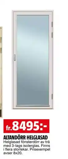 Bauhaus ALTANDÖRR HELGLASAD erbjuda