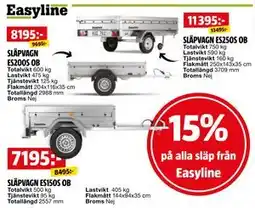 Bauhaus Easyline på alla släp från Easyline erbjuda