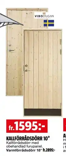 Bauhaus KALLFÖRRÅDSDÖRR 10° erbjuda