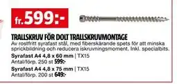 Bauhaus TRALLSKRUV FÖR DOLT TRALLSKRUVMONTAGE erbjuda