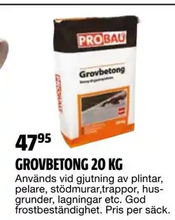 Bauhaus GROVBETONG 20 KG erbjuda