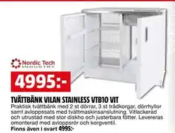 Bauhaus TVÄTTBÄNK VILAN STAINLESS VTB10 VIT erbjuda