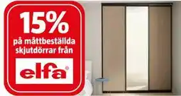 Bauhaus 15% på måttbeställda skjutdörrar från elfa erbjuda