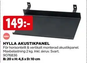 Jem&Fix HYLLA AKUSTIKPANEL erbjuda