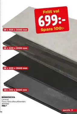 Jem&Fix BÄNKSKIVA erbjuda