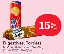 Hemköp Digestives, Tartlets erbjuda