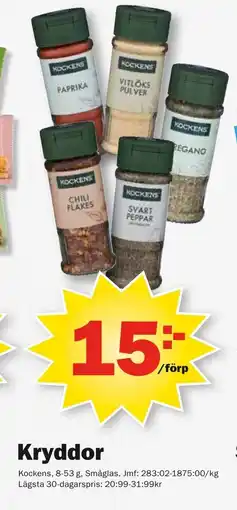 Pekås KOCKENS Kryddor erbjuda