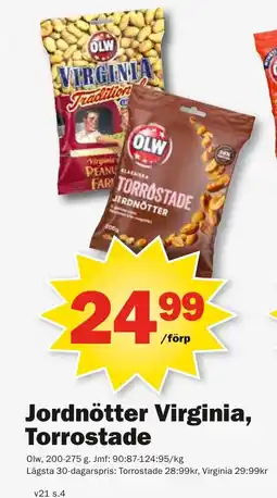 Pekås OLW Jordnötter Virginia, Torrostade erbjuda