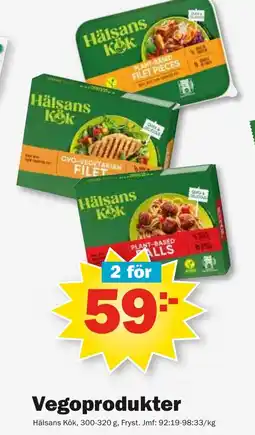 Pekås HALSANS KOK Vegoprodukter erbjuda