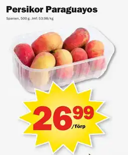 Pekås Persikor Paraguayos erbjuda