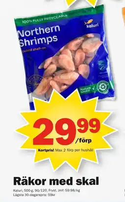 Pekås KALURI Räkor med skal erbjuda