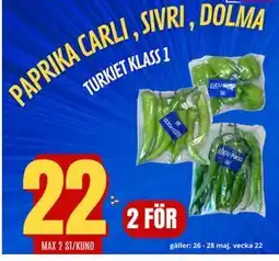 Paprika Carli, Sivri, Dolma