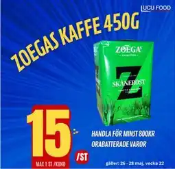 ZOEGAS KAFFE 450G