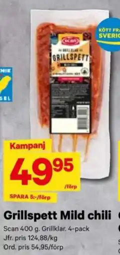 City Gross SCAN Grillspett mild chili erbjuda