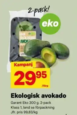 City Gross GARANT Ekologisk avokado erbjuda