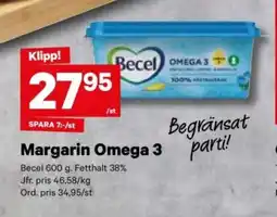 City Gross BECEL Margarin omega 3 erbjuda