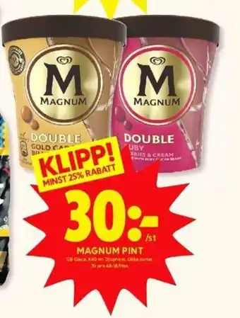 ICA Kvantum GB Glace Magnum Pint 440ml erbjuda